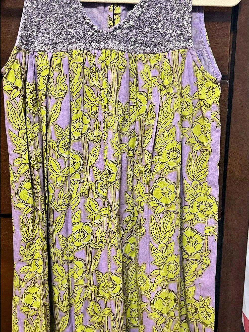 Pink Chicken Floral Maxi Dress Purple & Yellow Like New